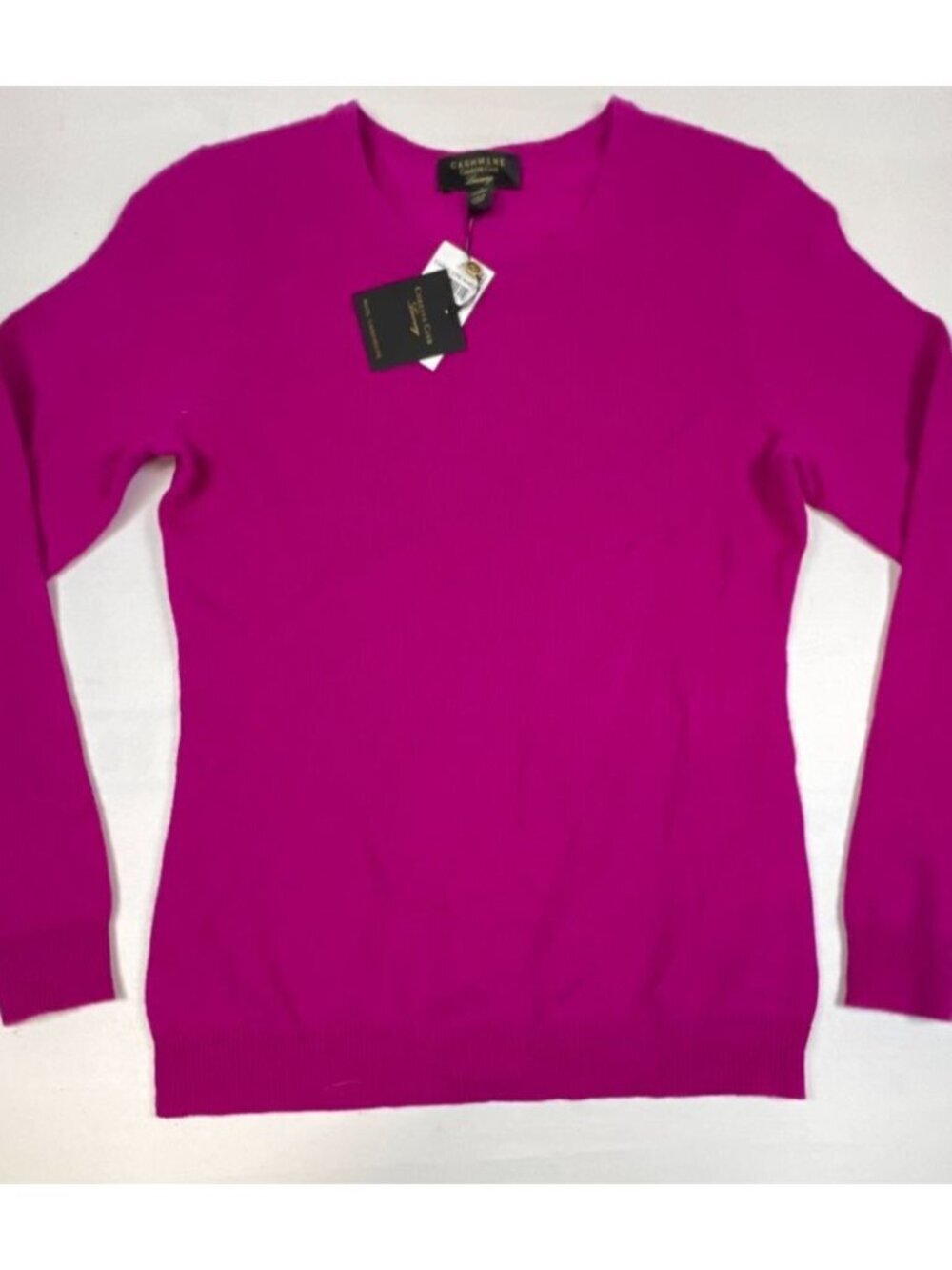 Charter Club Luxury Women Small S Fuchsia Pink 100% Cashmere Crewneck Sweater